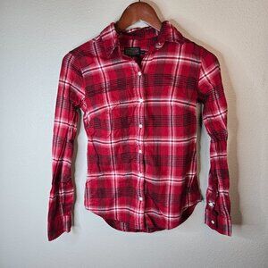 PENDLETON Red and White Flannel Button Up Women's Size XXS